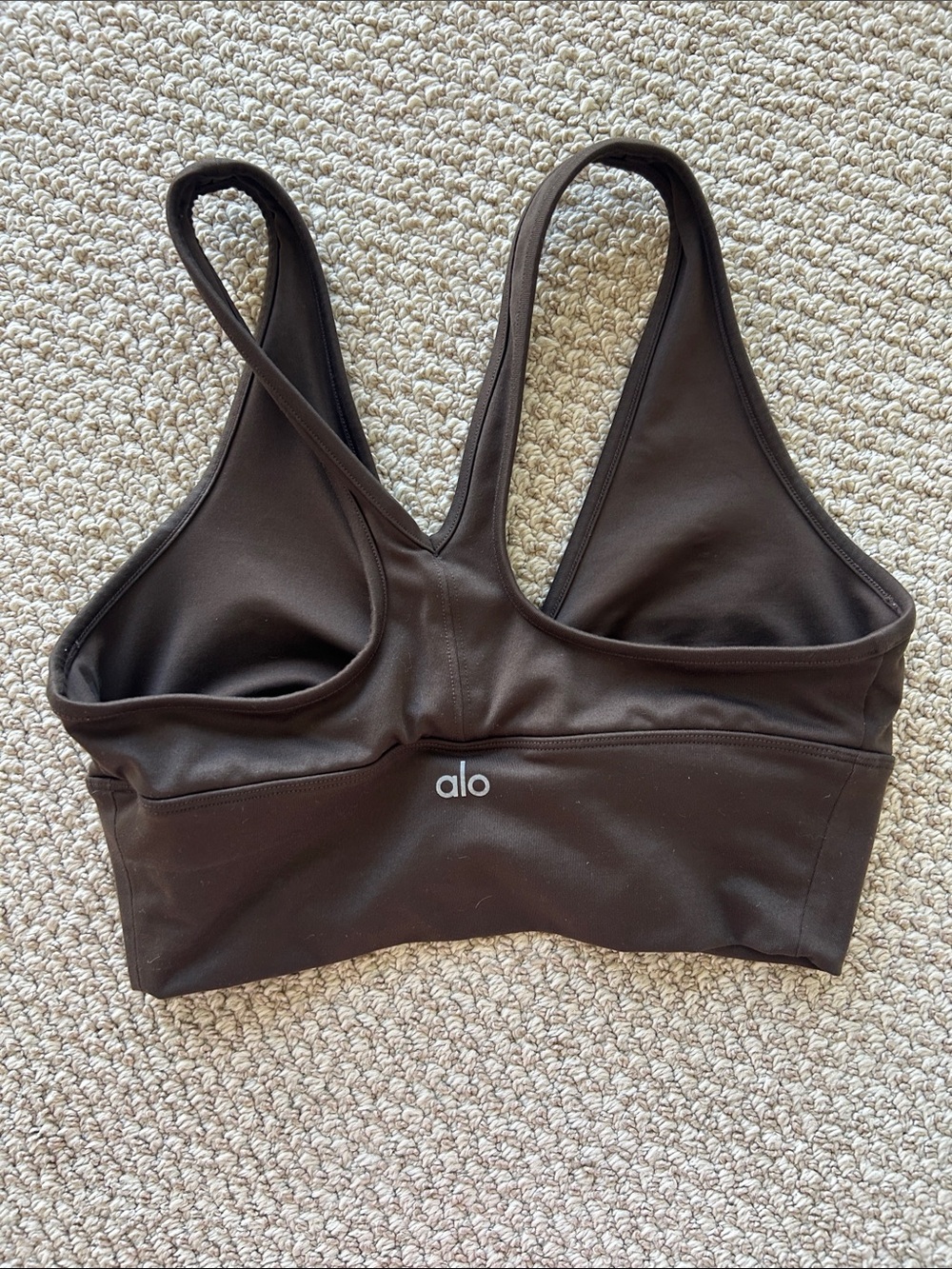 Alo Women's Espresso V-Back Sports Bra